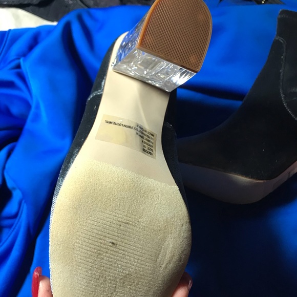 Grey clear heeled ankle boots Size 10 - Picture 4 of 6